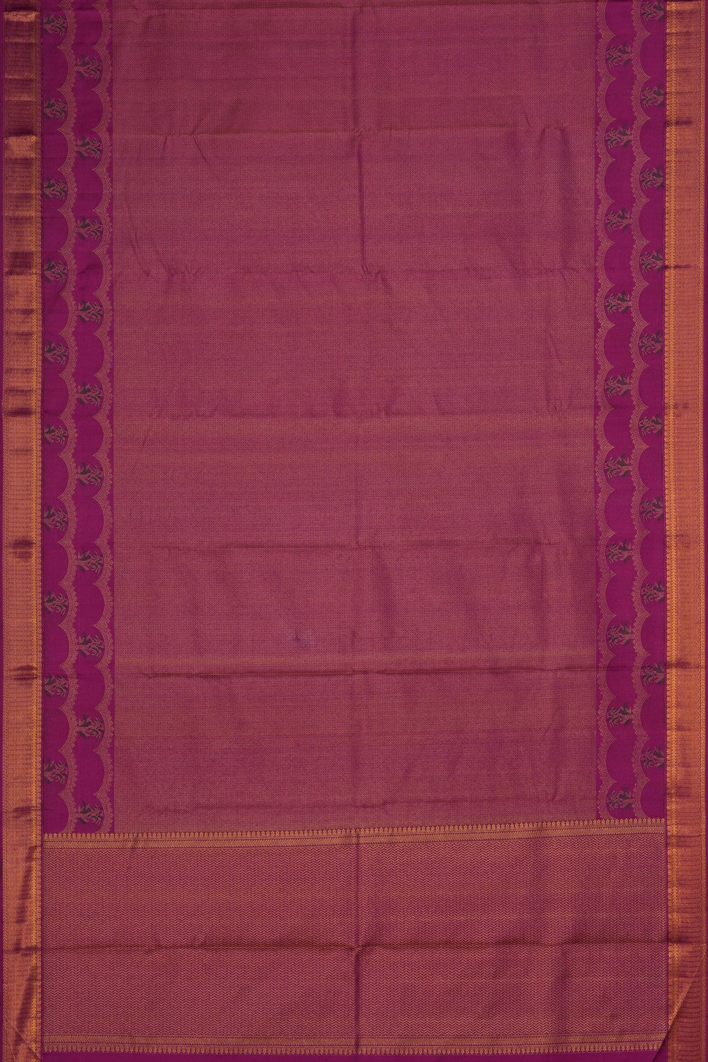 Image of Arani Brocade Silk Magenta Pink Saree